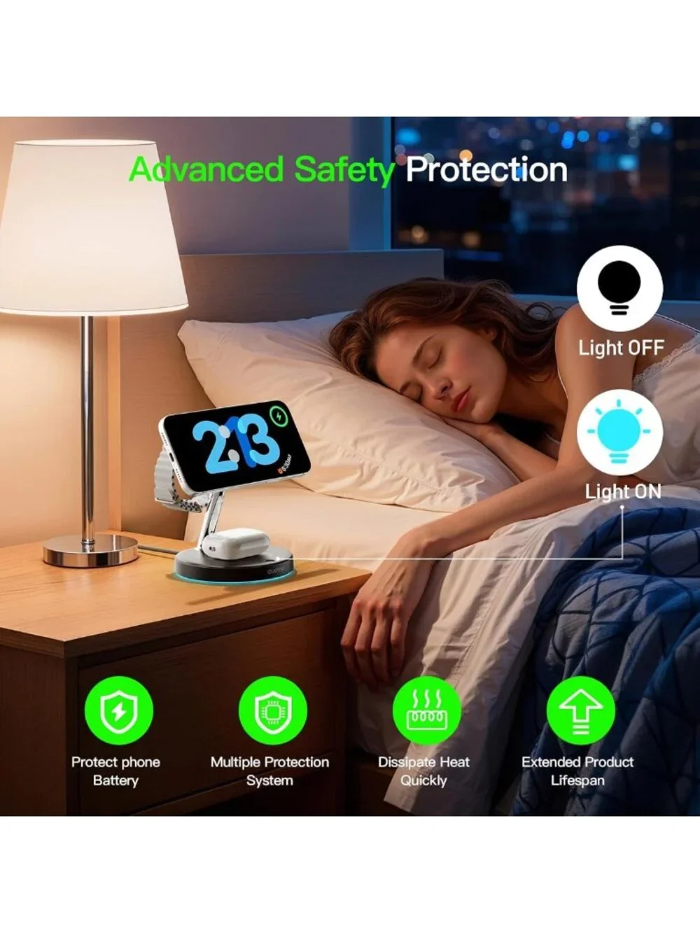 3-in-1 Wireless Charger Stand for iPhone, Apple Watch & AirPods - Fast Charging
